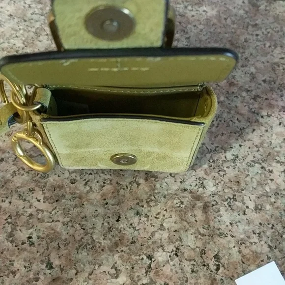 Tory Burch green  Buckle Suede mini Coin Pouch - Picture 6 of 8